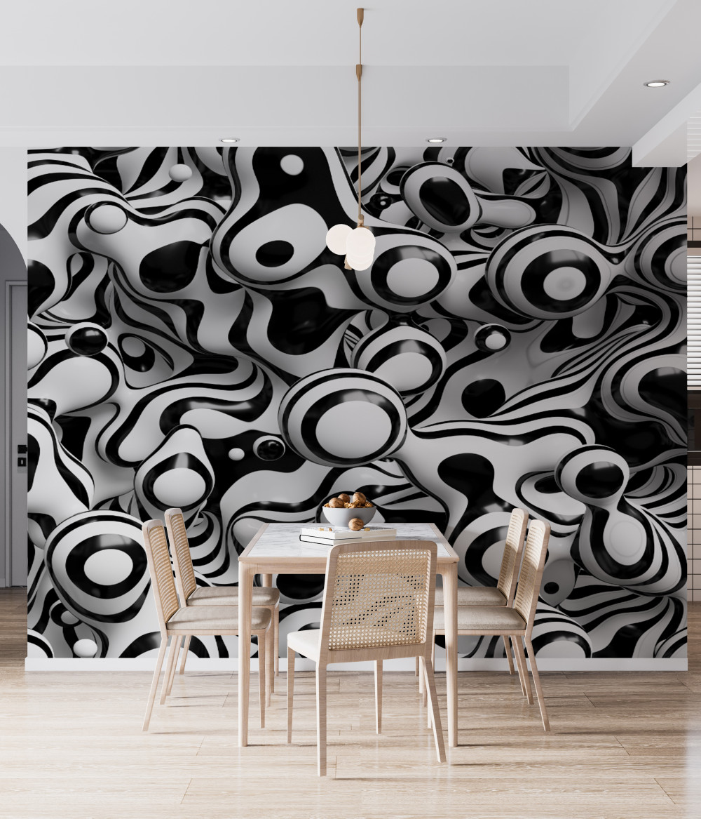 Fototapeta abstrakcja czarno-białej farby