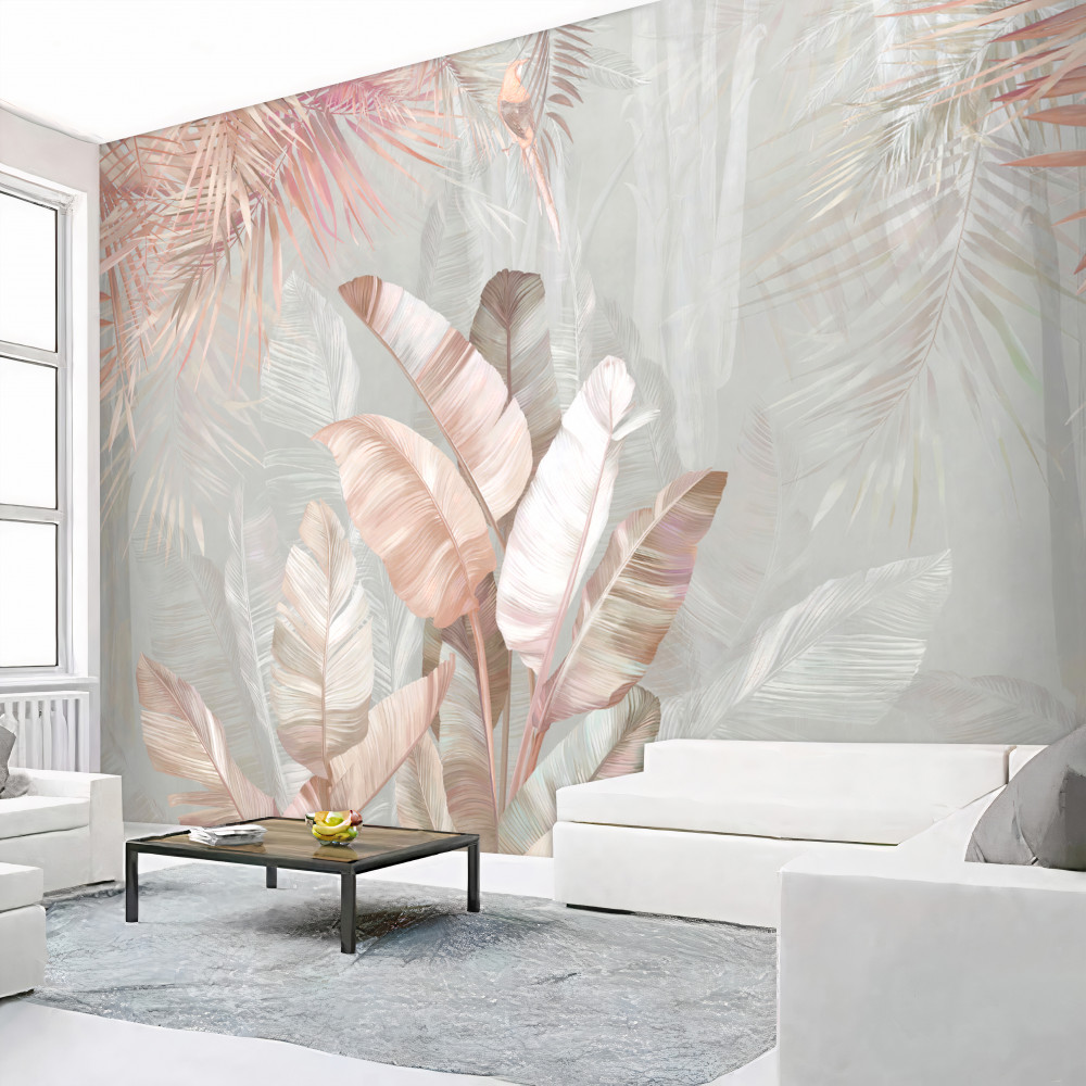 Fototapeta delikatna kompozycja tropikalnych liści w bukiecie