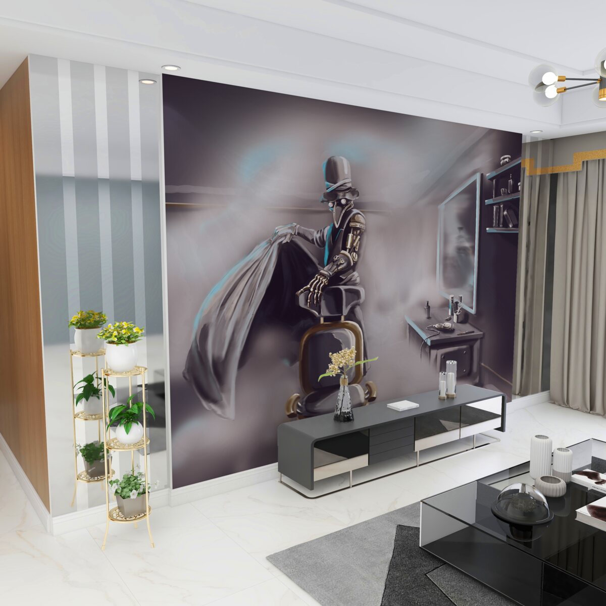 Fototapeta Fryzjer w czasach zarazy