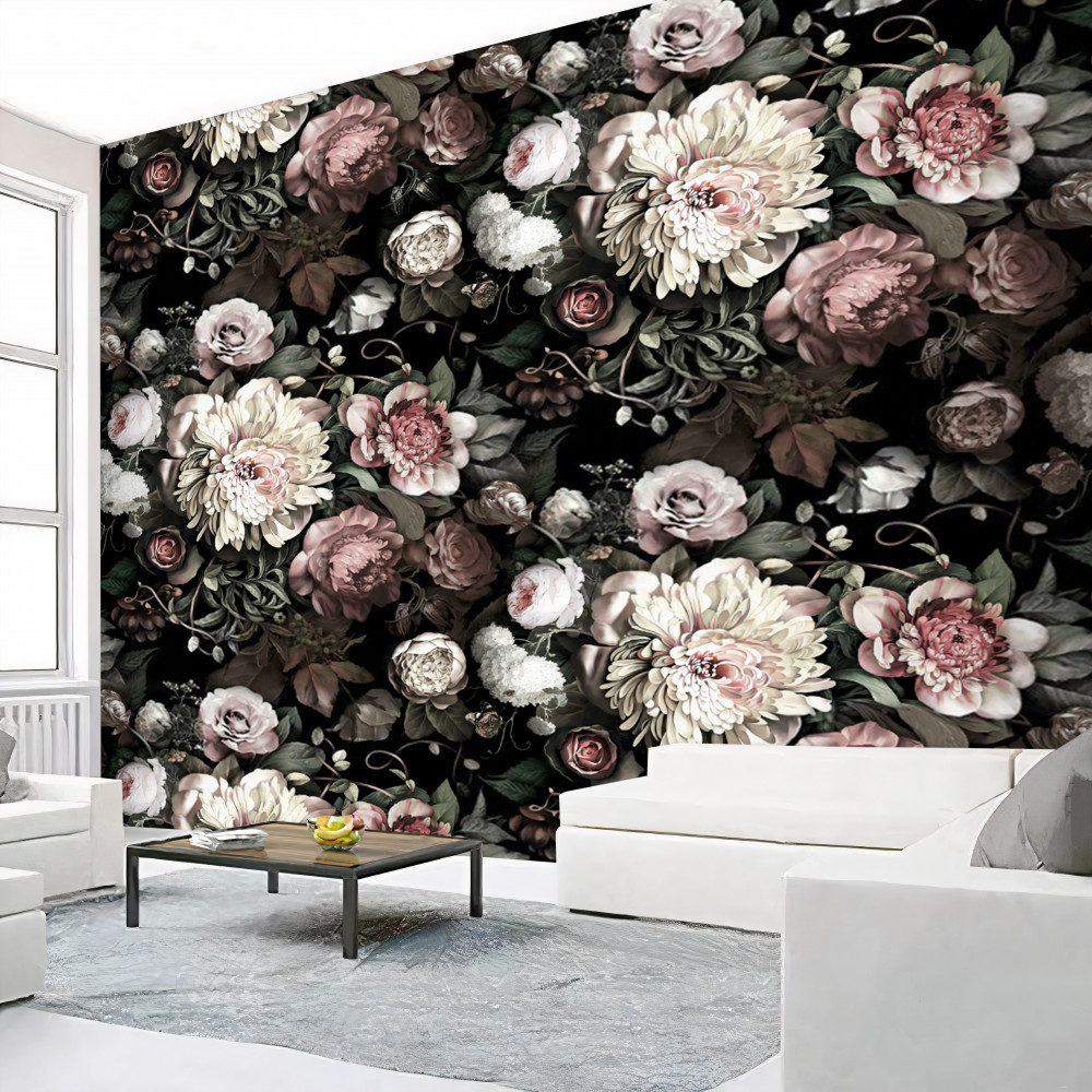 Fototapeta panel kwiatów w jasnych odcieniach