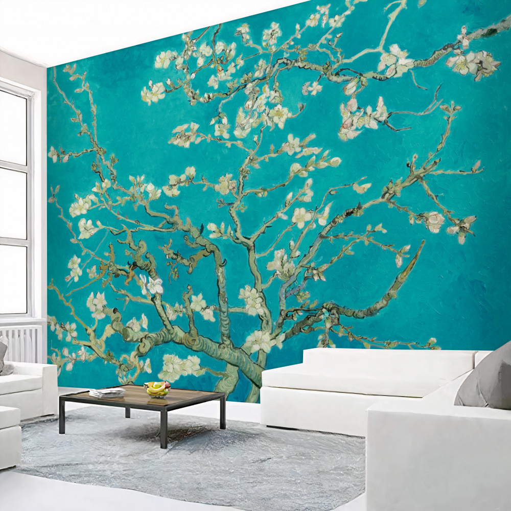 Fototapeta kwitnące gałązki migdałów