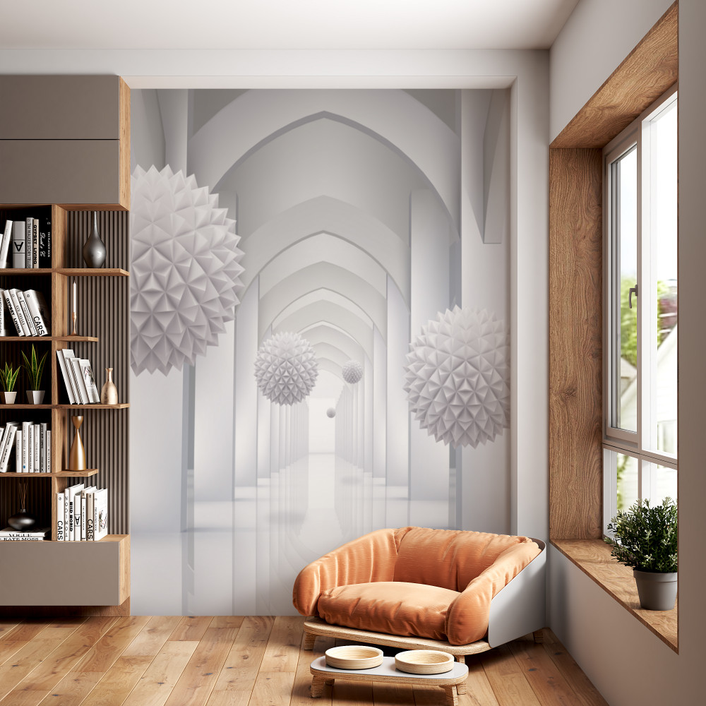 Fototapeta gotycki łuk i pływające kule