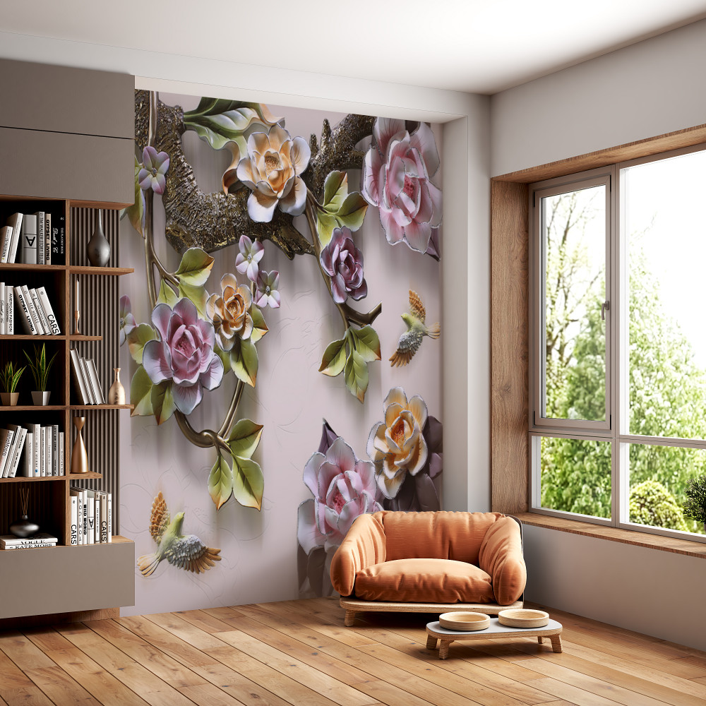 Fototapeta gałęzie pięknych wielobarwnych róż