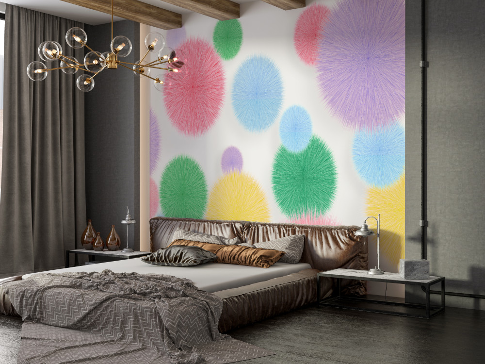 Fototapeta wielokolorowe kółka na białym tle