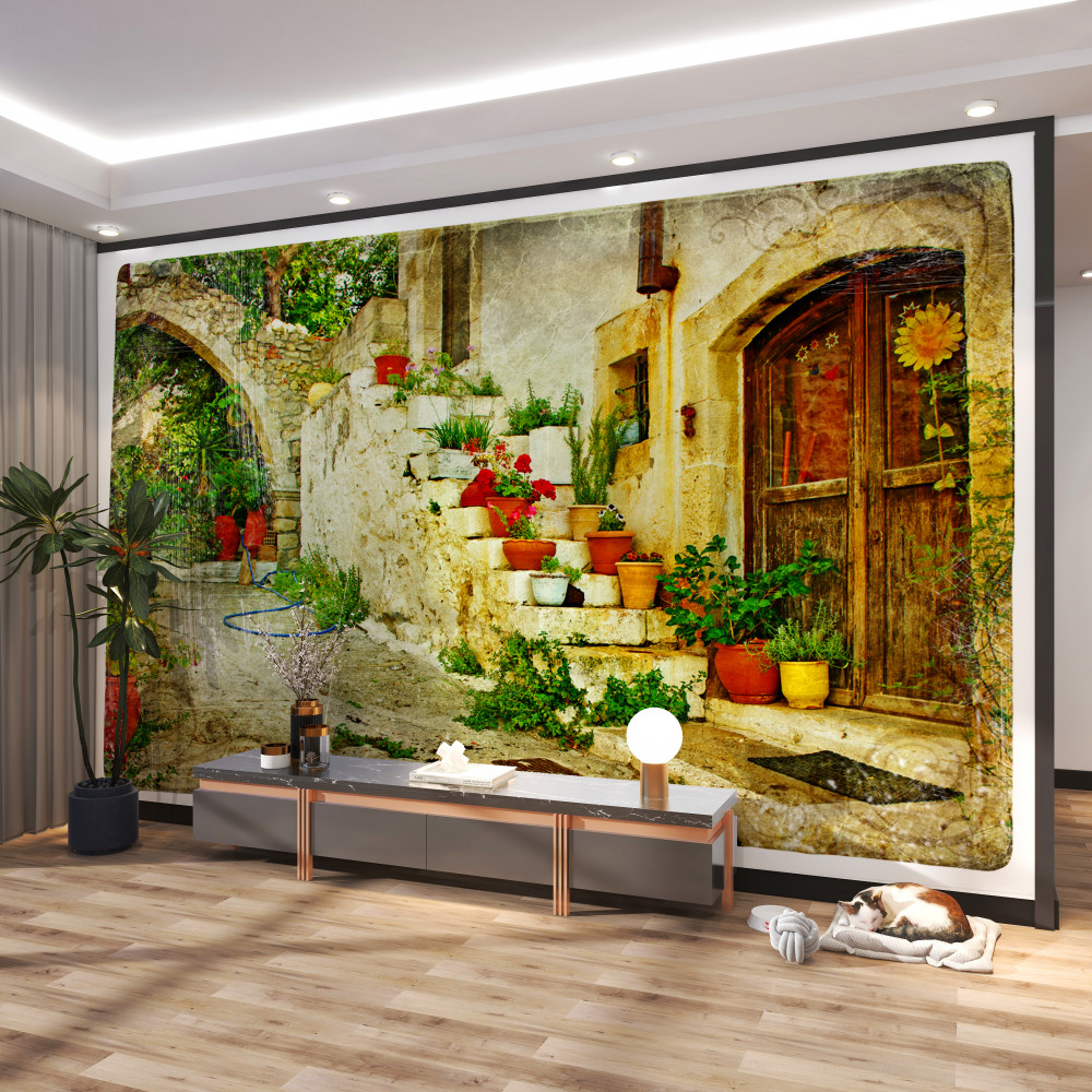 Fototapeta kamienne schody w doniczce