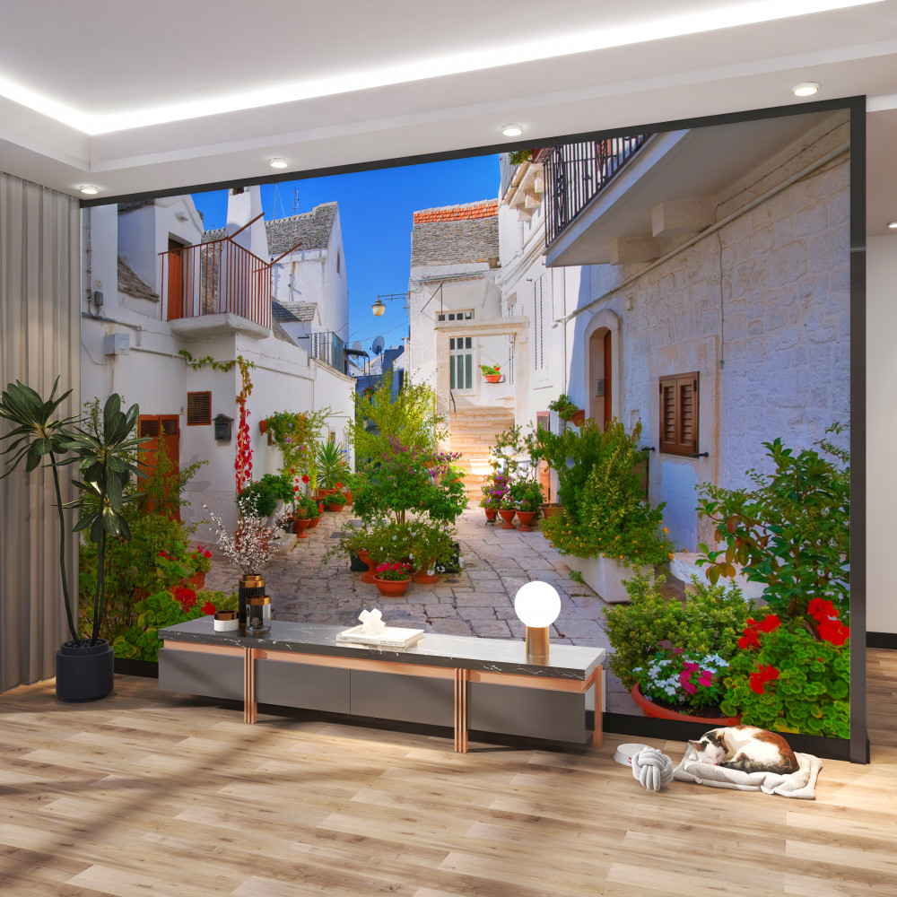 Fototapeta zielone ulice Santorini