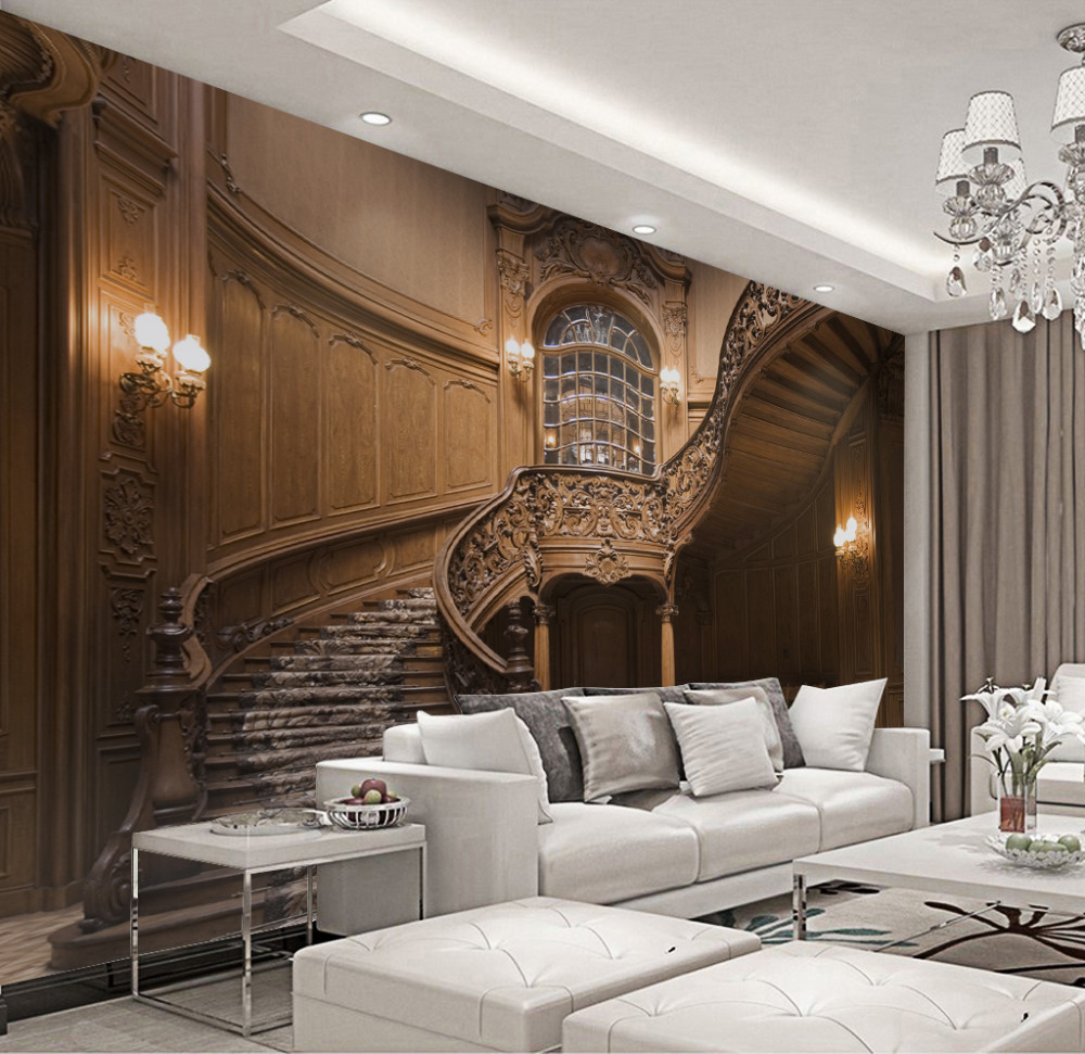 Fototapeta drewniane schody domu naukowców