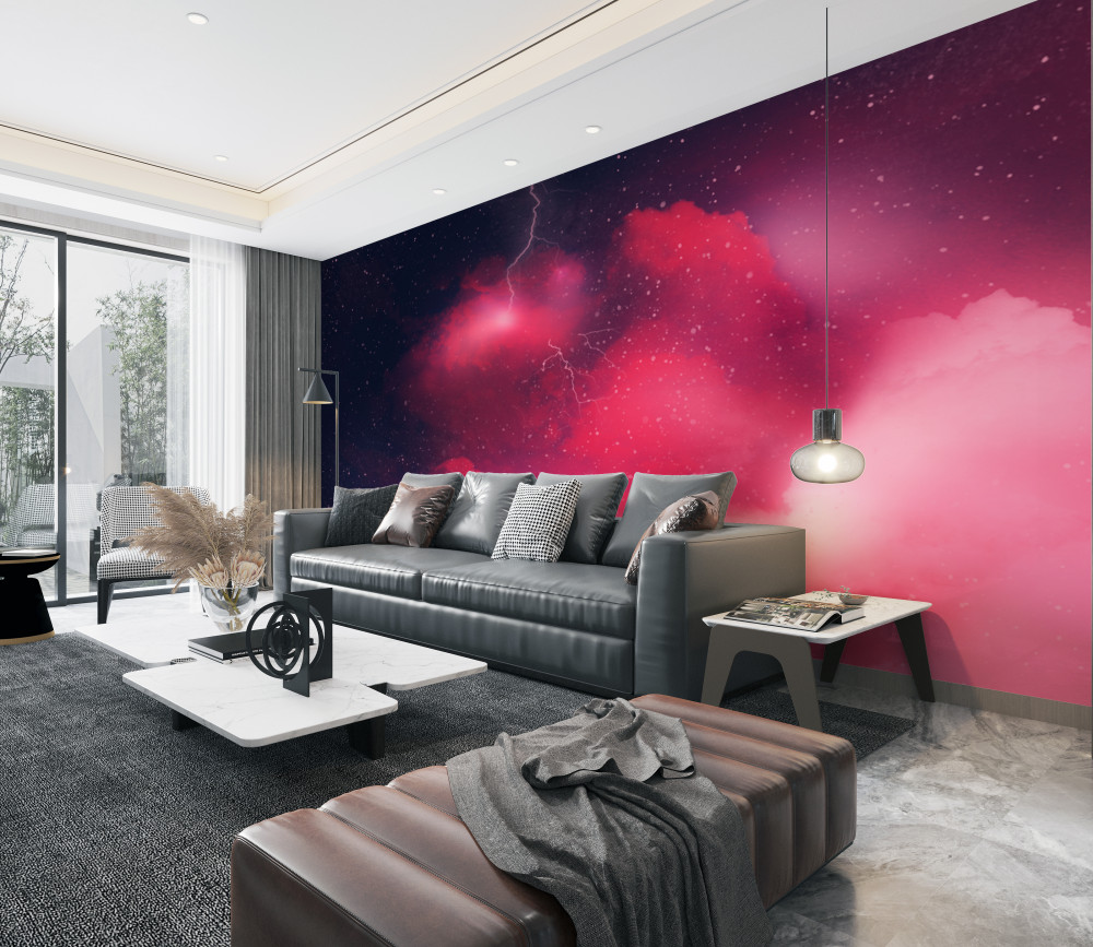 Fototapeta burza huczy na czerwonym niebie