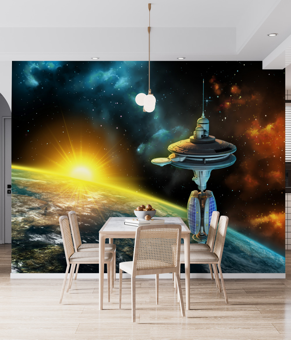 Fototapeta stacja orbitalna w kosmosie