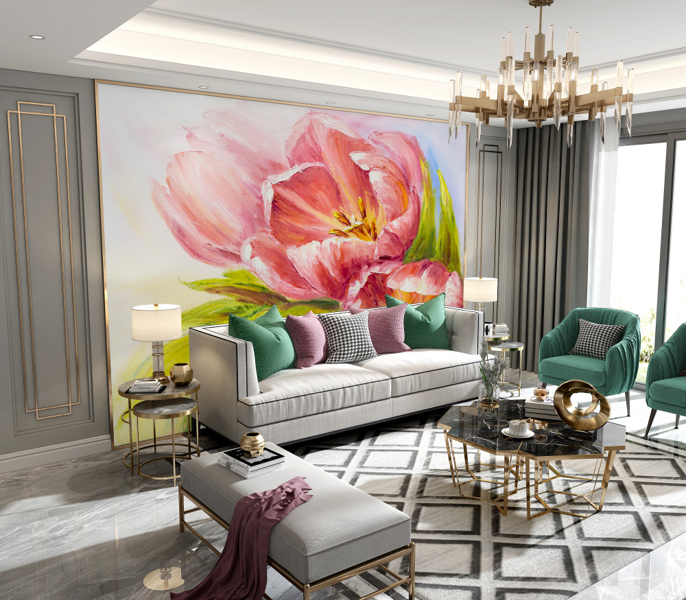 Fototapeta narysowane bardzo piękne tulipany