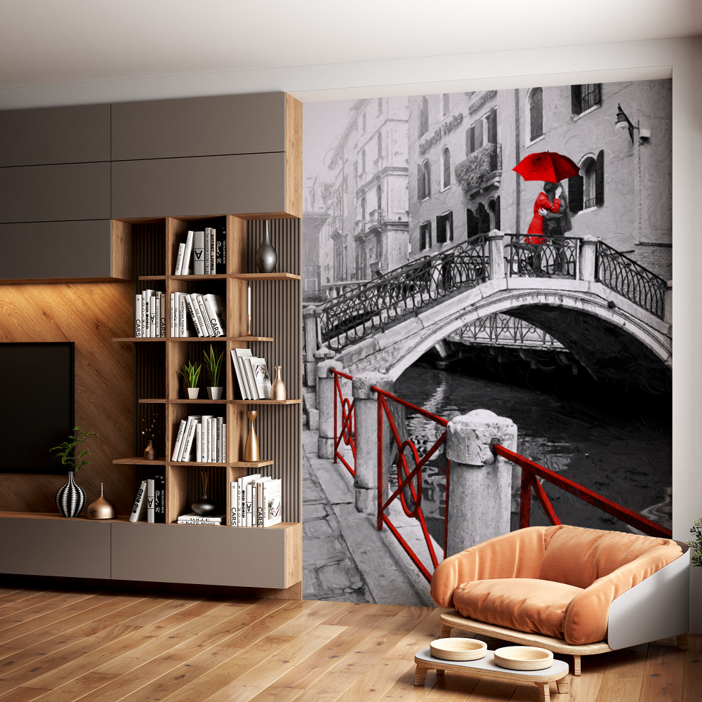 Fototapeta para na moście w Wenecji czarno-biało