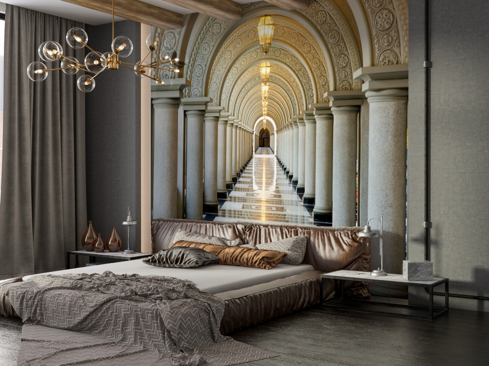 Fototapeta niekończąca się marmurowa kolumnada