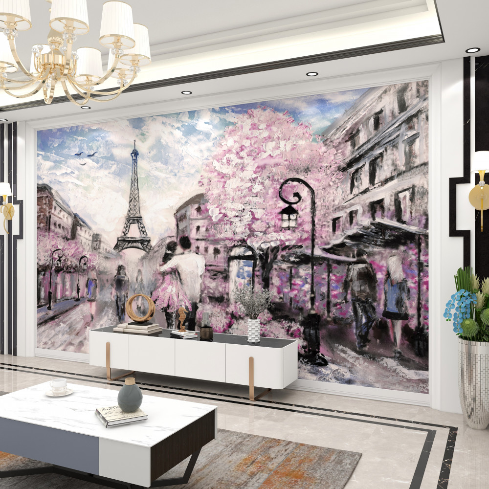 Fototapeta zakochana para na ulicy Paryża