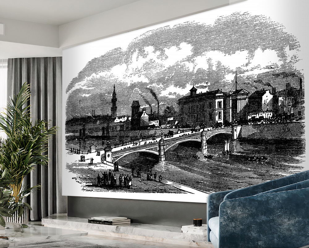 Fototapeta Albert Bridge Glasgow w stylu retro