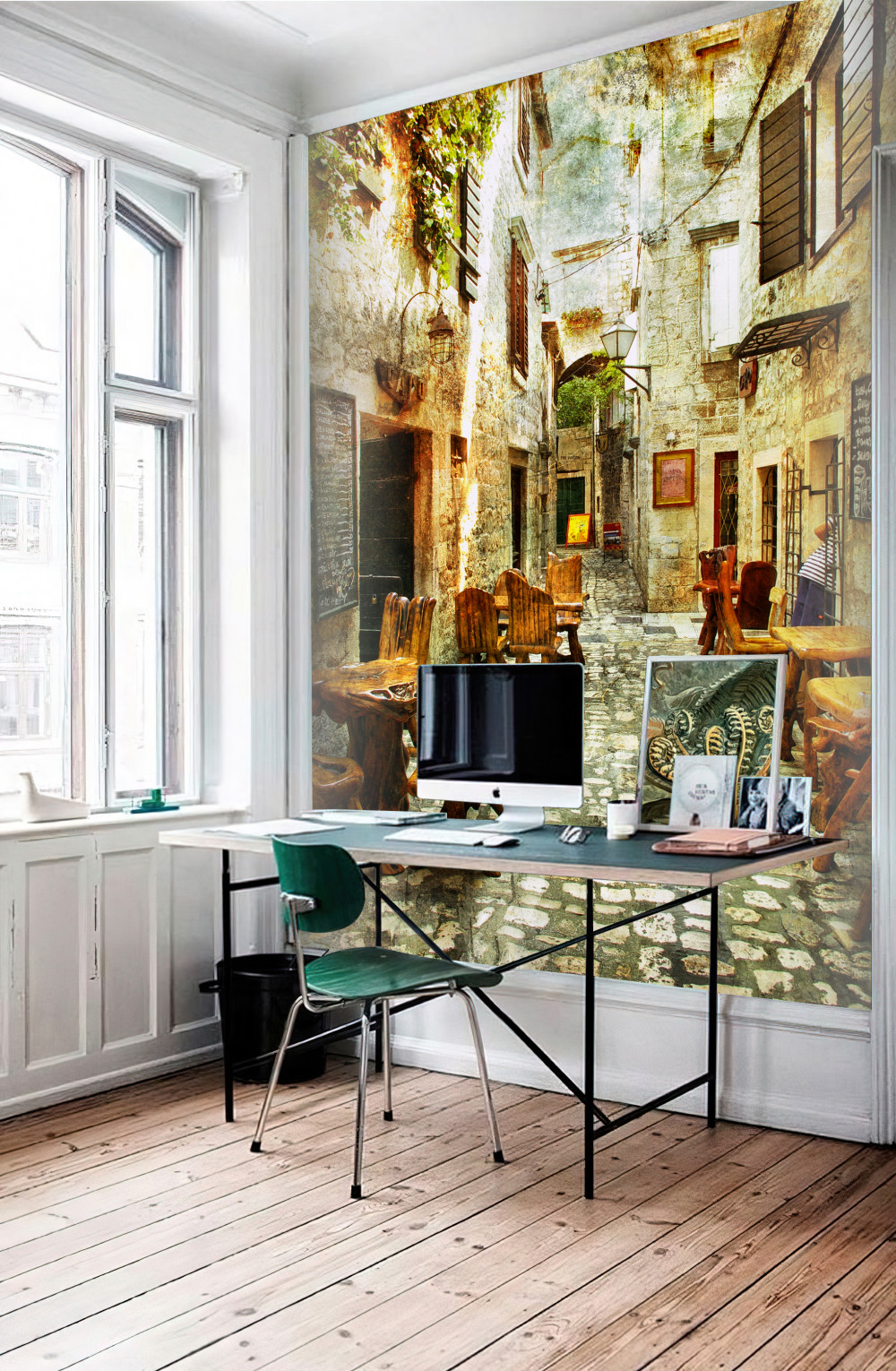 Fototapeta przytulna i cicha kawiarnia na starym mieście