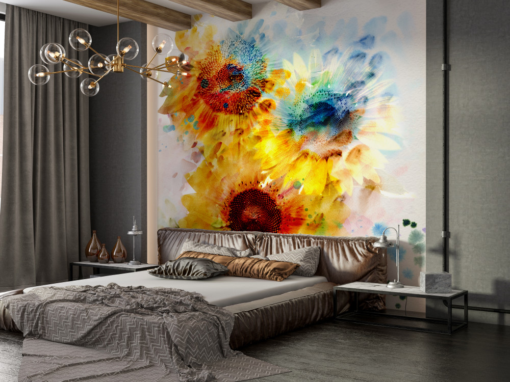 Fototapeta letnie słoneczniki w bukiecie