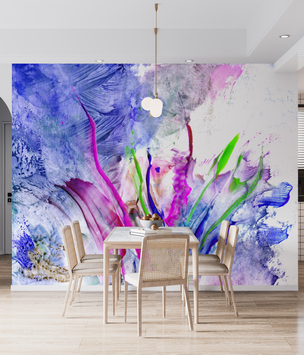 Fototapeta kwiaty o abstrakcyjnych jasnych kolorach