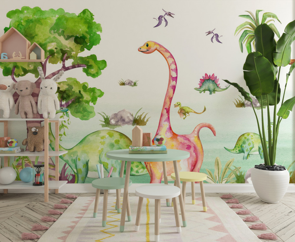 Fototapeta dinozaury z kreskówek na spacer