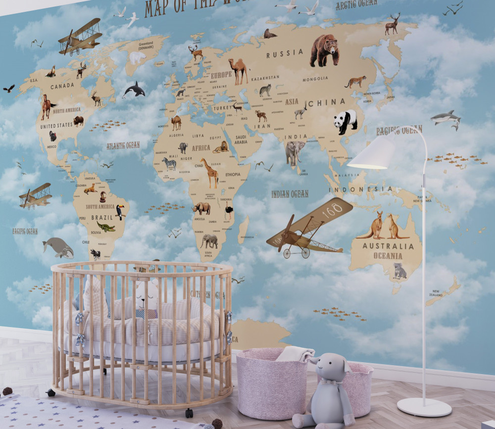 Fototapeta mapa z transportem i zwierzętami