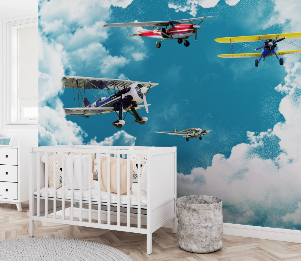 Fototapeta samoloty krążące po niebie