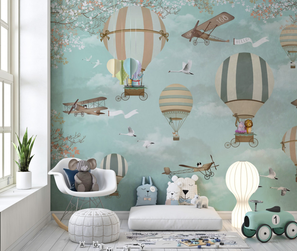 Fototapeta zwierzęta zorganizowały lot po niebie