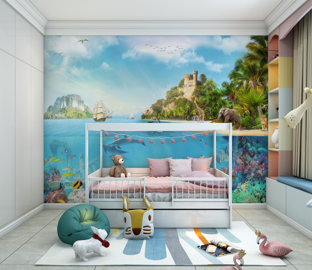 Fototapeta bajkowa wyspa ze zwierzętami