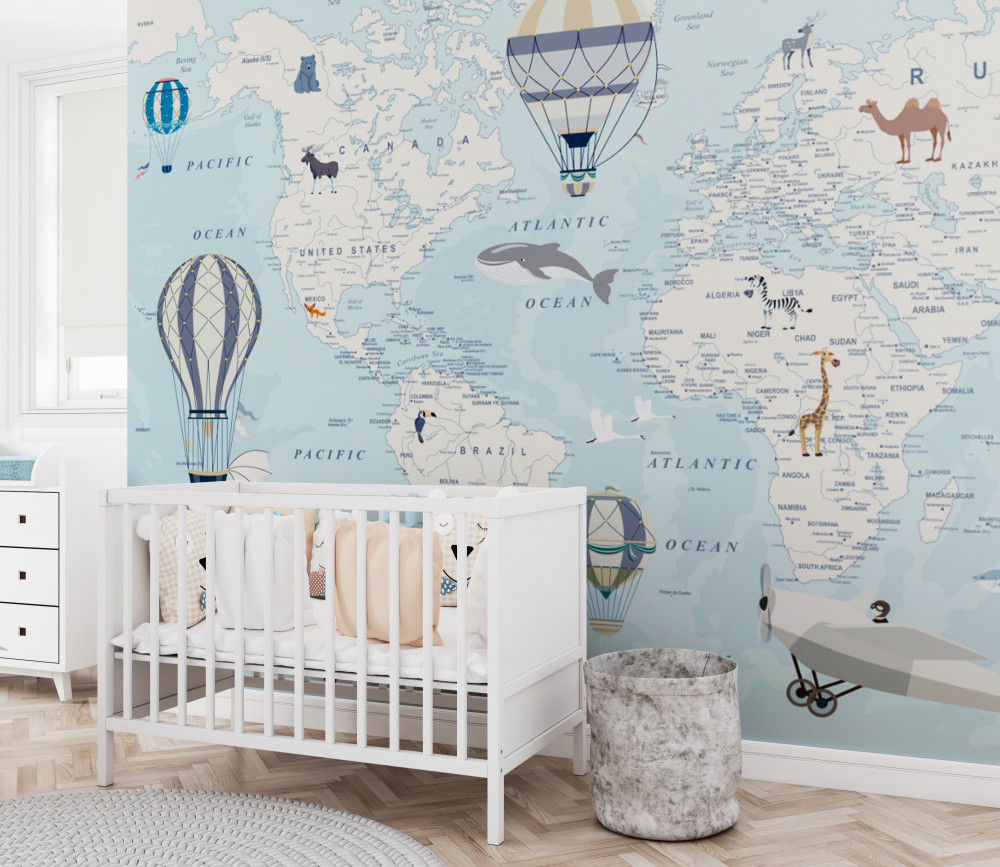 Fototapeta jasnoniebieska mapa ze szczegółami