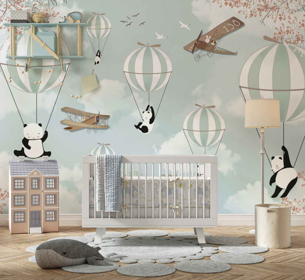 Fototapeta balony i pandy