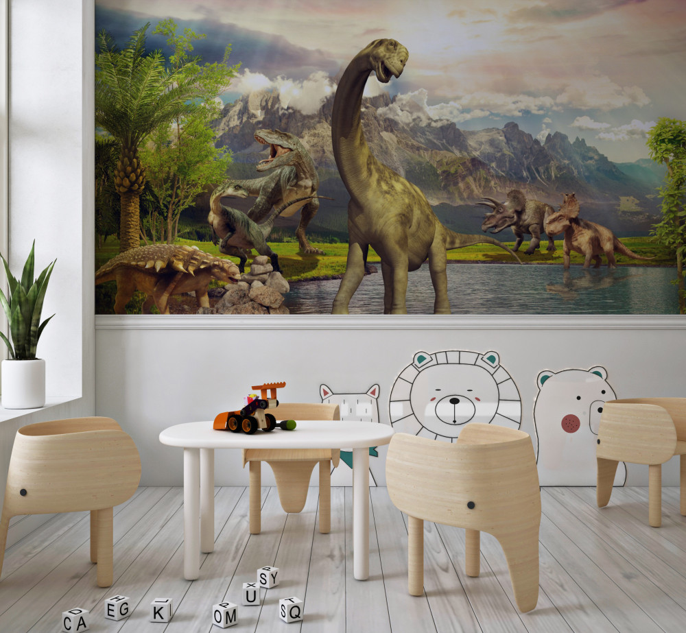 Fototapeta dinozaury przyszły się napić