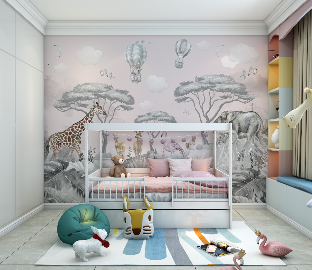 Fototapeta Afrykańskie zwierzęta w szarym lesie