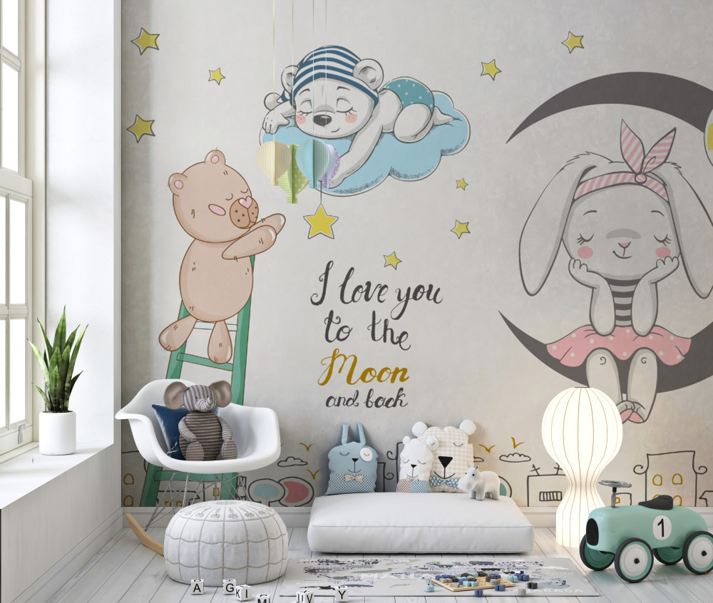 Fototapeta zwierzęta nad nocnym miastem