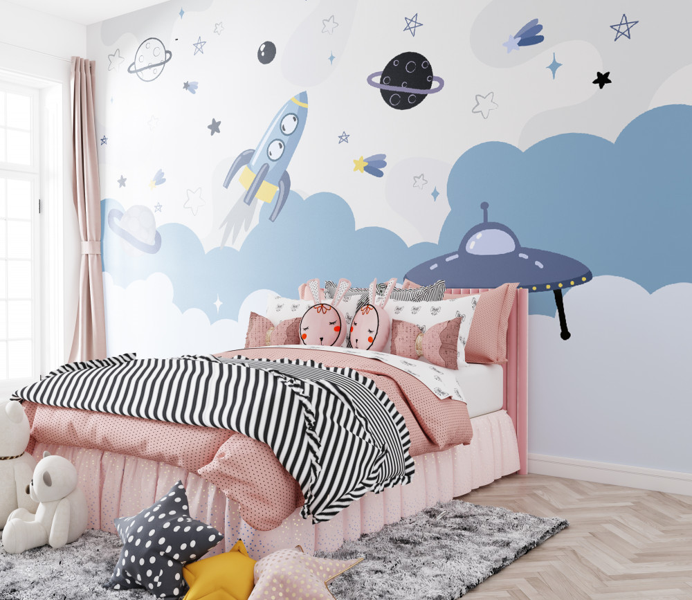 Fototapeta latające pojazdy w kosmosie