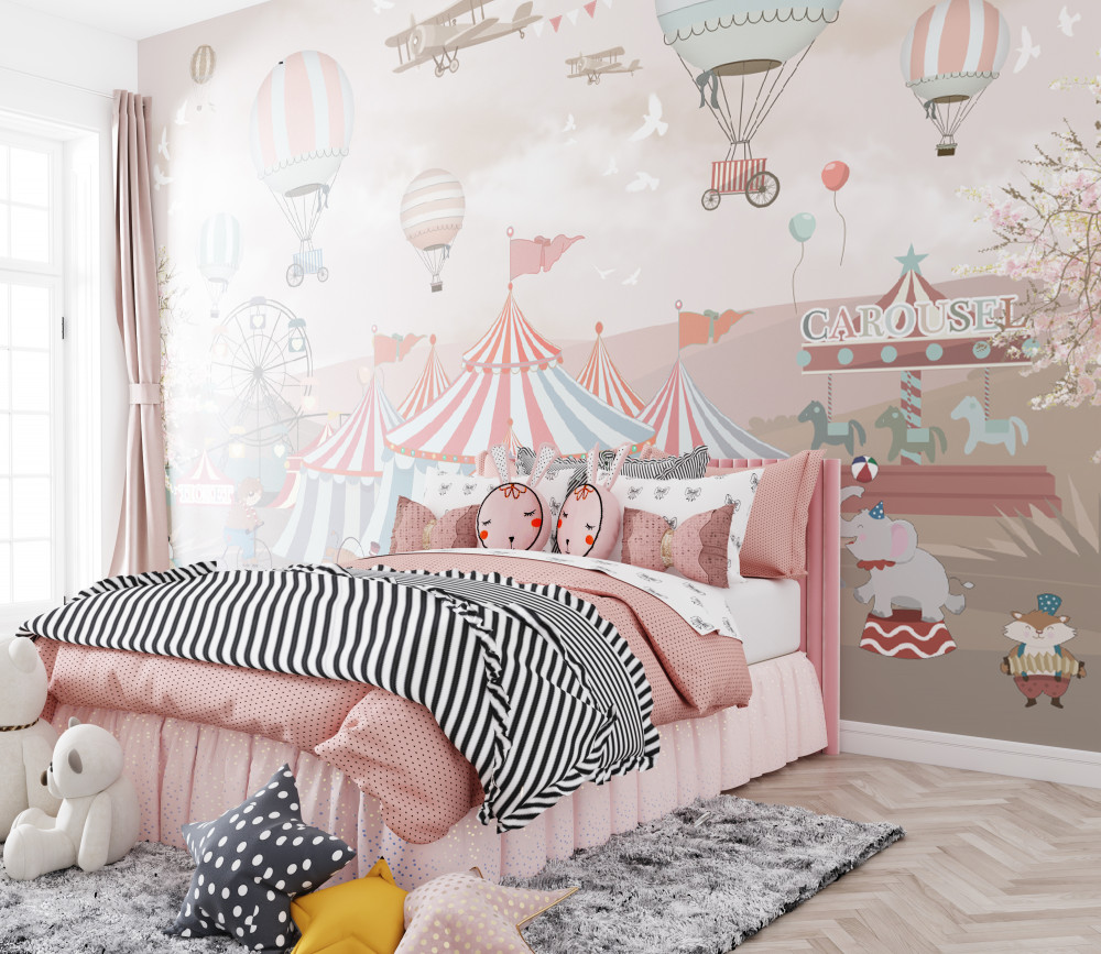 Fototapeta balony na niebie i cyrku