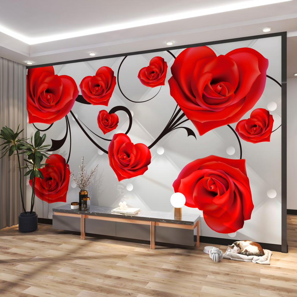 Fototapeta serca z czerwonej róży