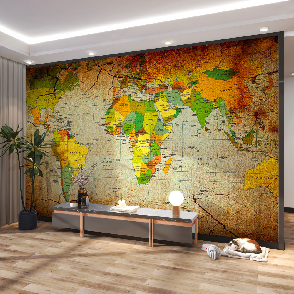 Fototapeta geograficzna mapa świata