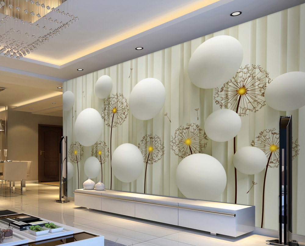 Fototapeta kompozycja kwitnącego mniszka lekarskiego i białych kulek