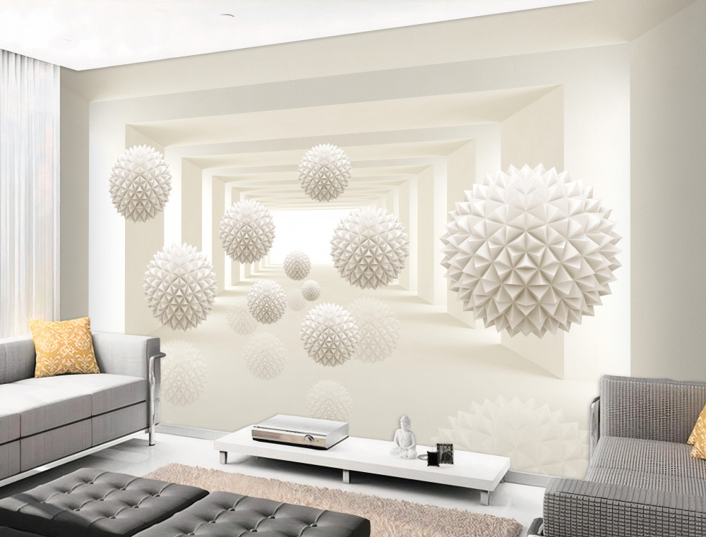 Fototapeta tunel z kłującymi kulkami