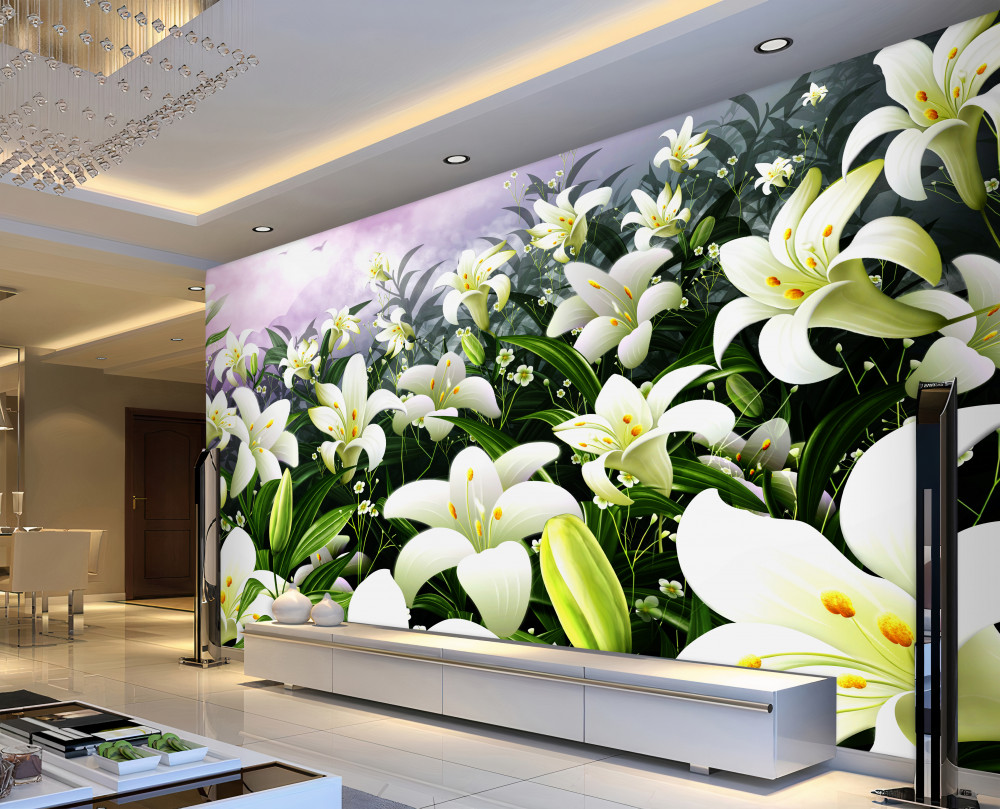 Fototapeta łąka białych lilii