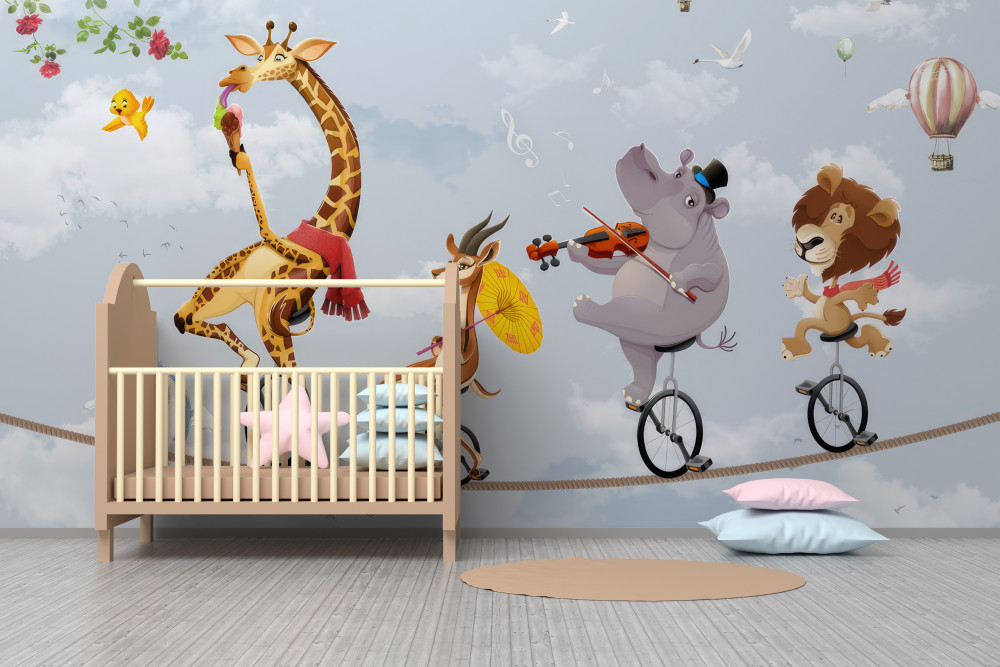 Fototapeta zwierzęta cyrkowe na linie