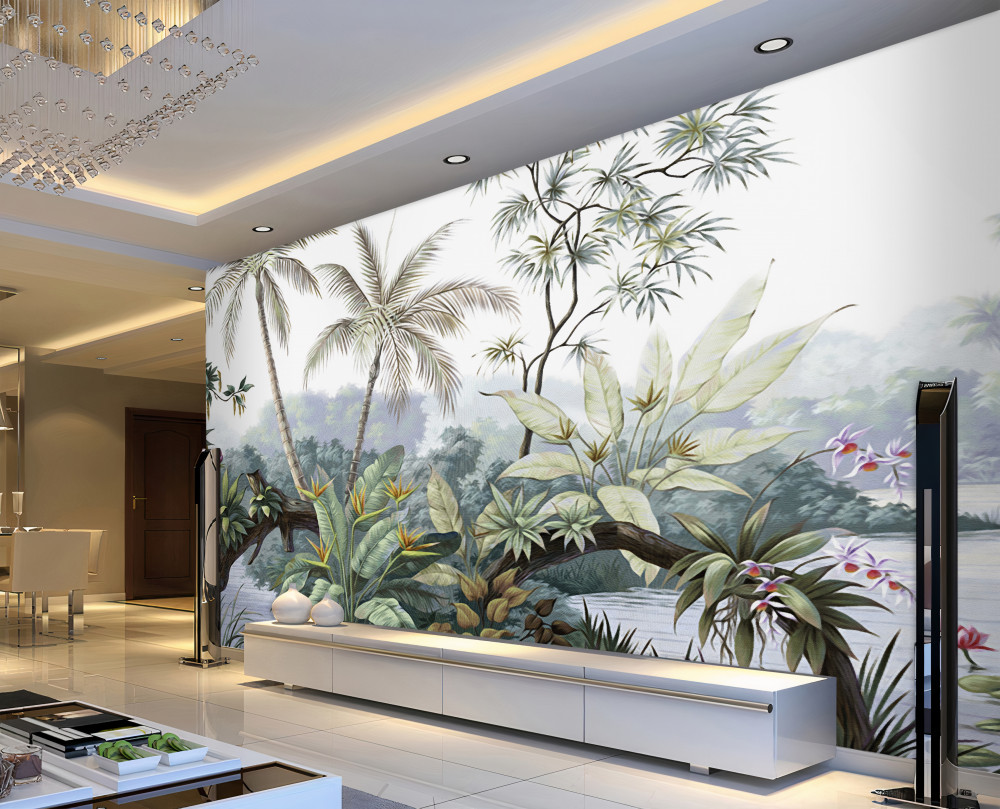 Fototapeta rośliny dżungli po deszczu