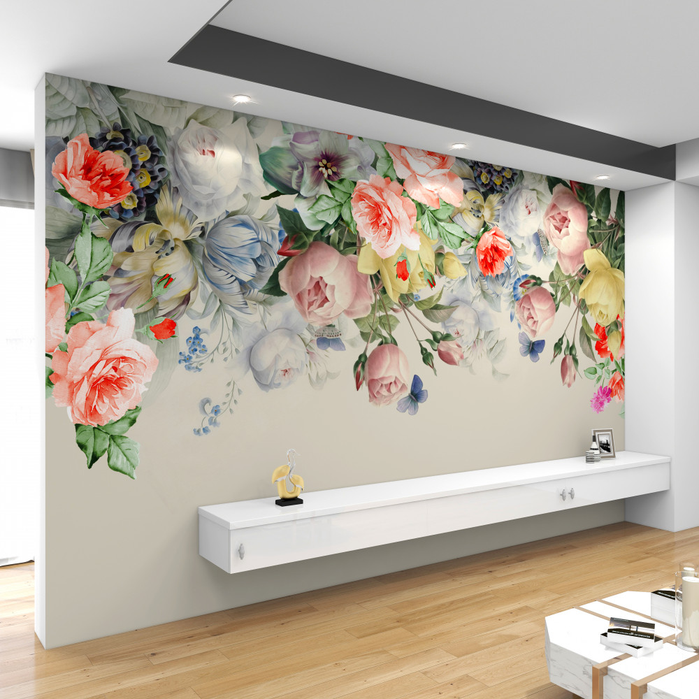 Fototapeta zróżnicowany, elegancki kwiatowy boom