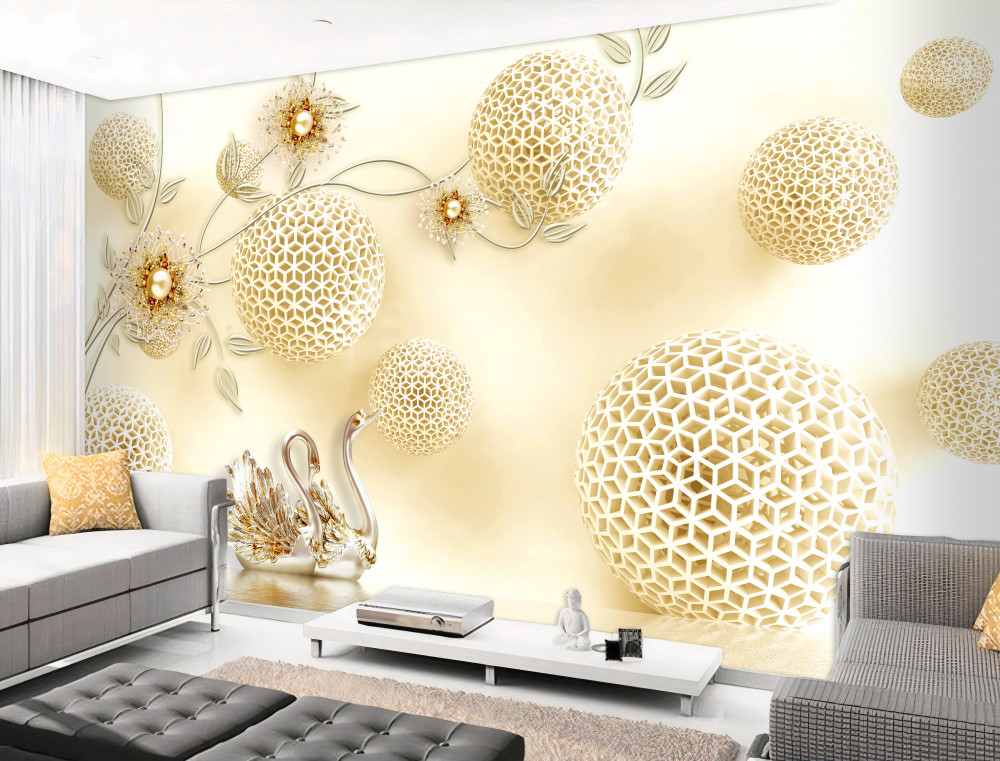 Fototapeta strzeliste łabędzie i brązowe kwiaty