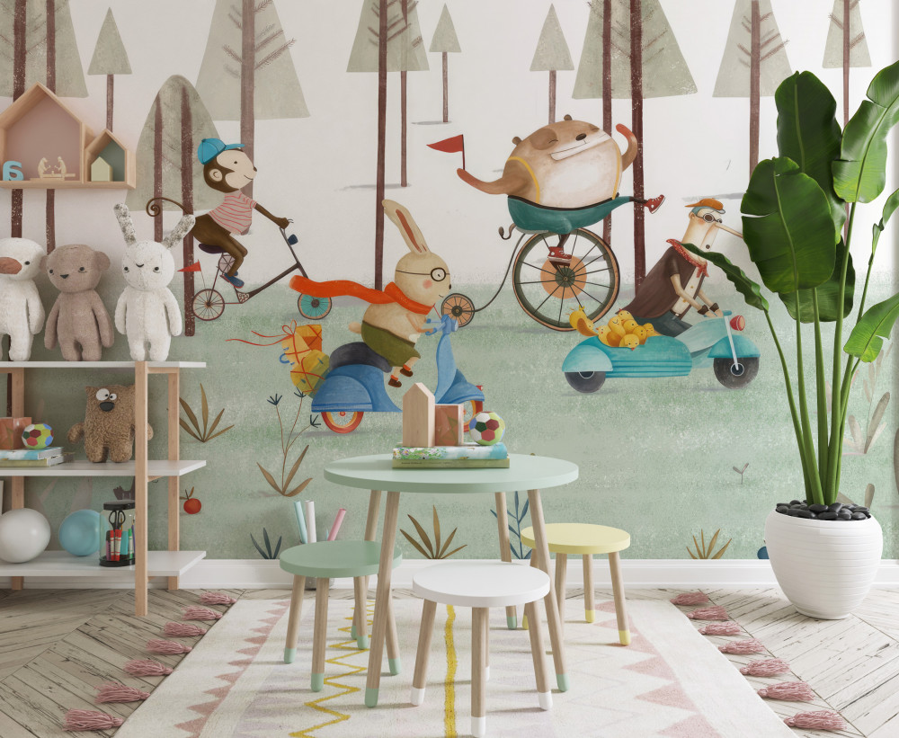 Fototapeta wyścigi zwierząt w lesie