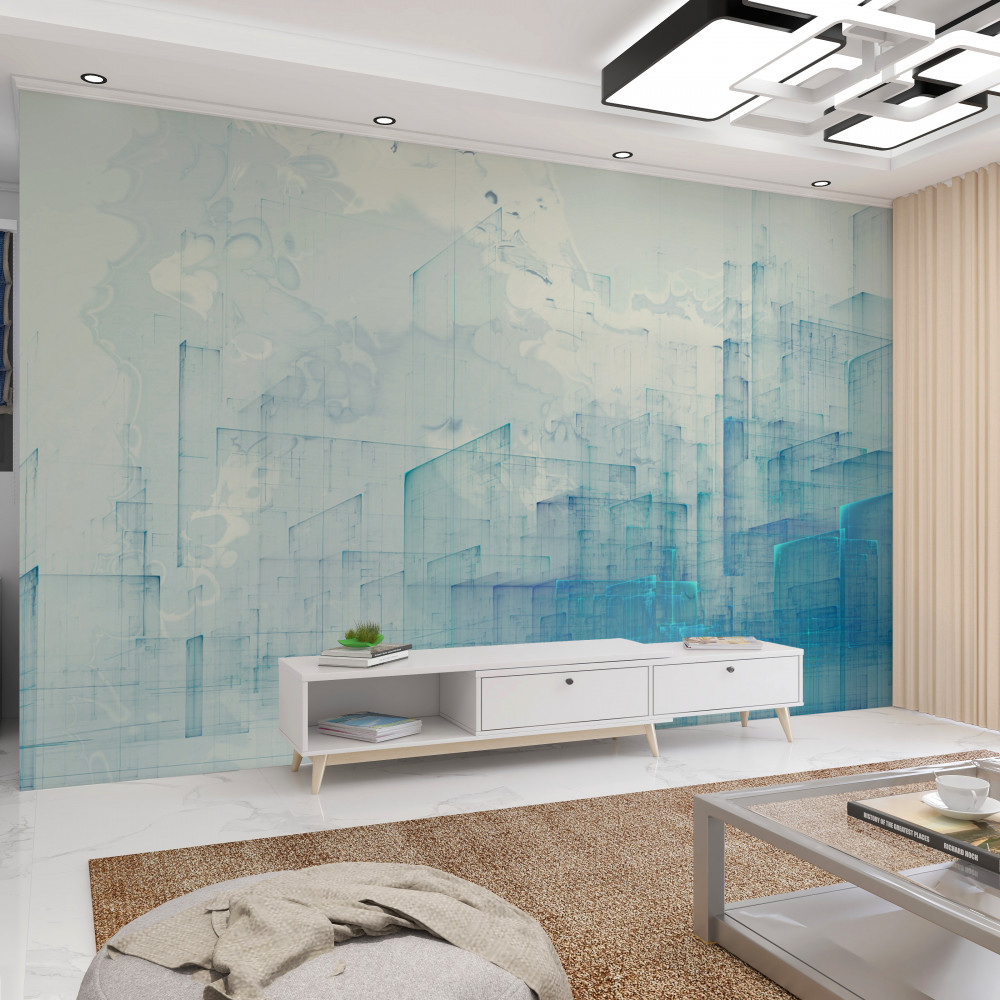 Fototapeta miasto w abstrakcyjnej mgle