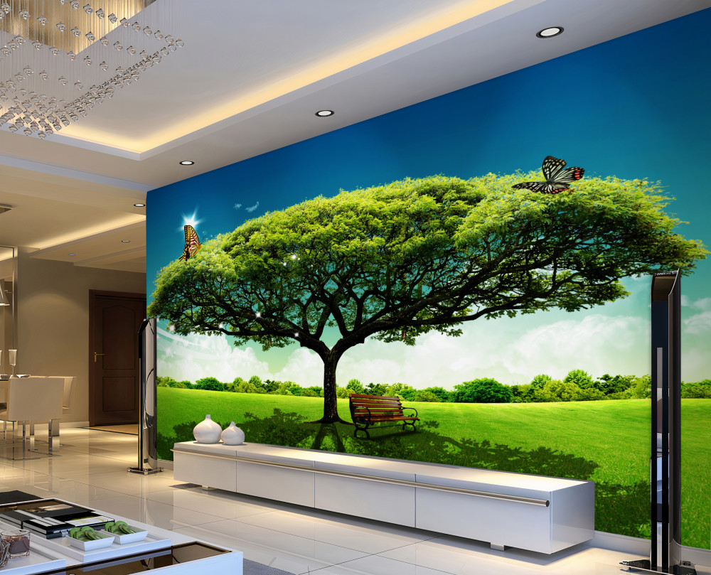 Fototapeta zielone drzewo życia na polanie