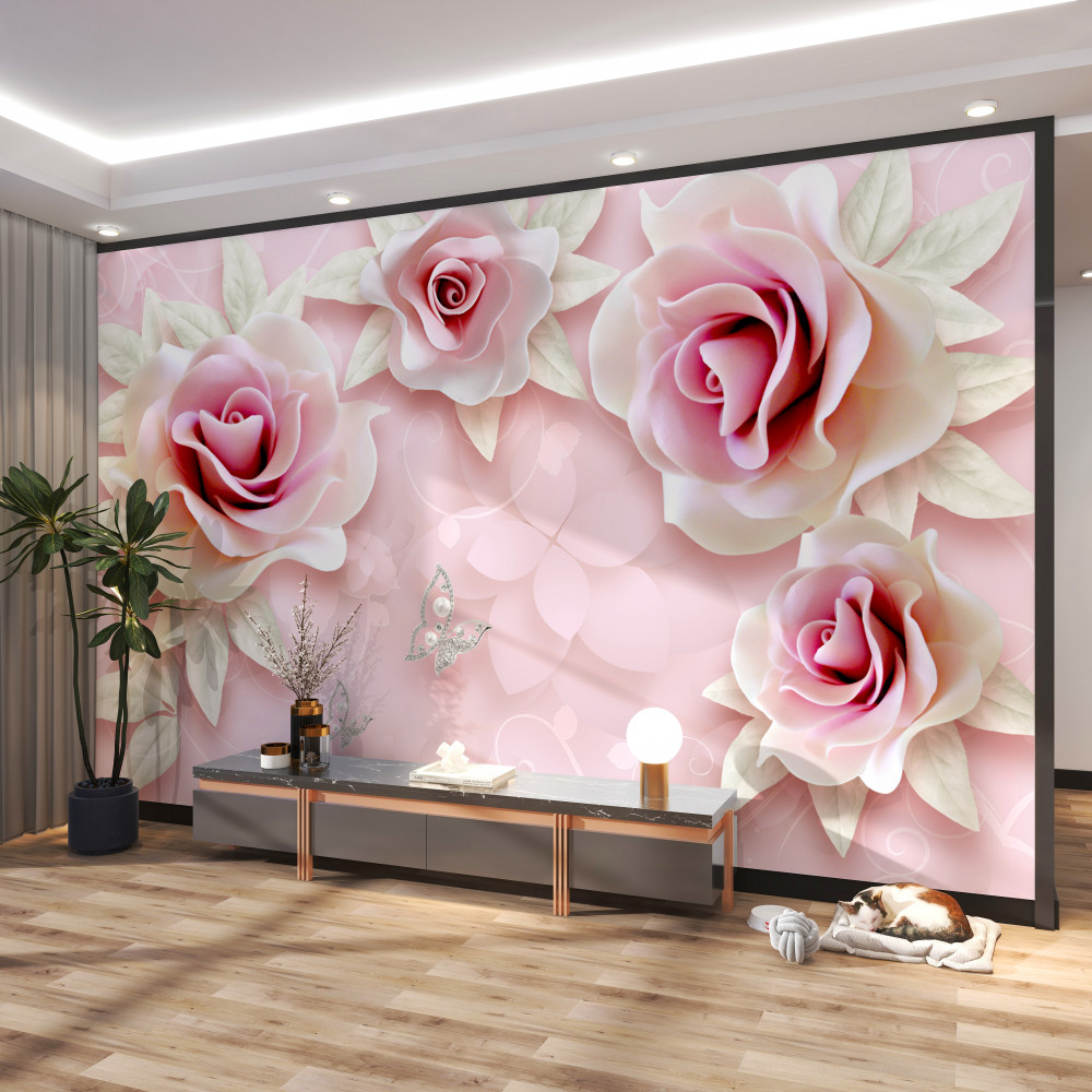 Fototapeta delikatna liliowa porcelanowa róża