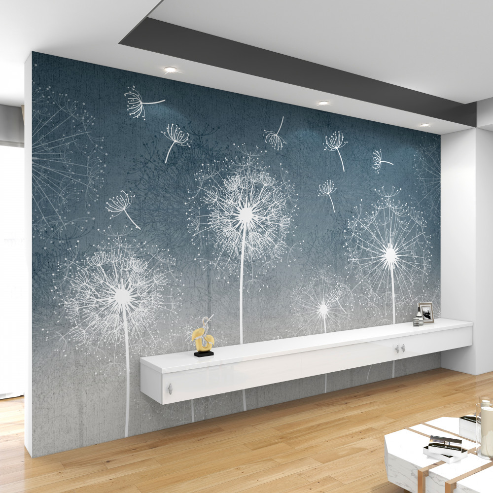 Fototapeta delikatny lot mniszka lekarskiego o zachodzie słońca