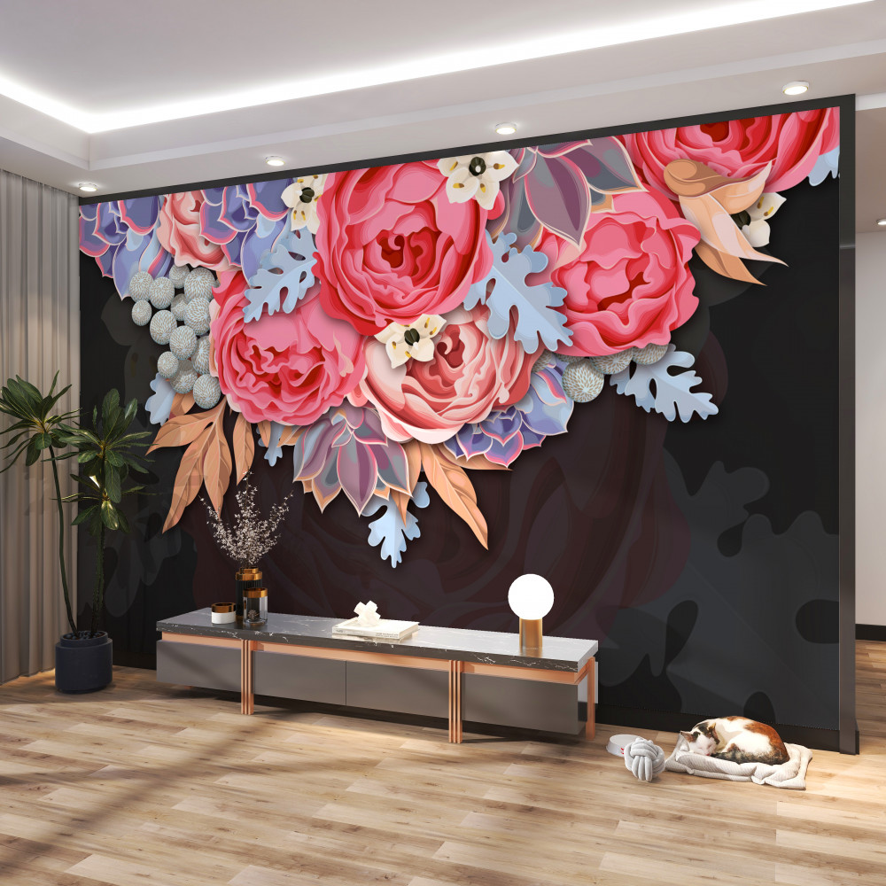 Fototapeta bukiet różnych kwiatów