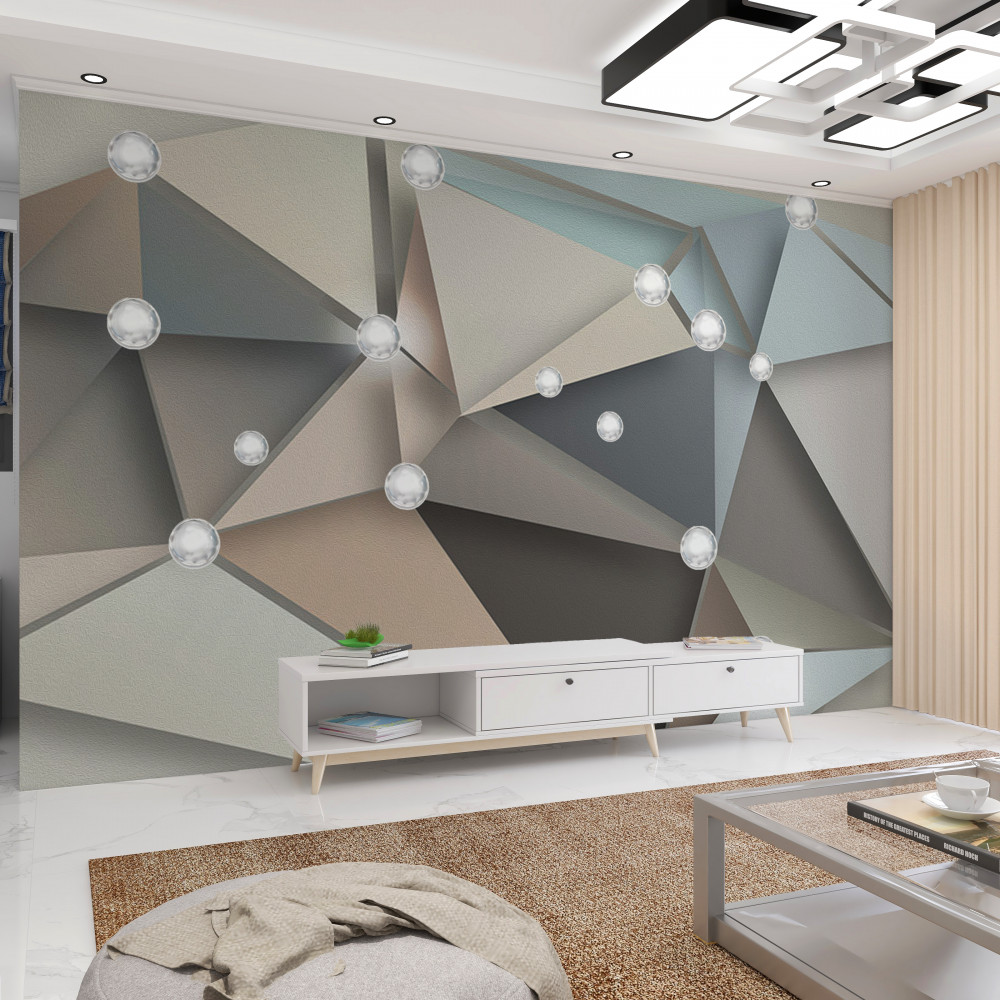 Fototapeta perły na pastelowych trójkątach