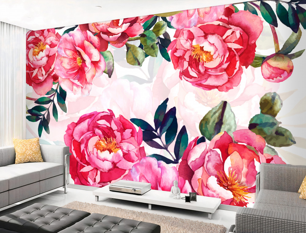 Fototapeta duże piwonie malinowe